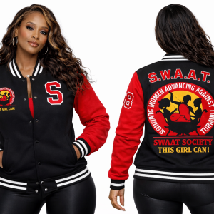 SWAAT Letterman Jacket/ Black & Red