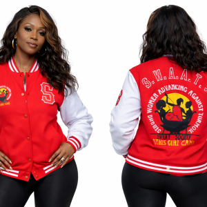 SWAAT Letterman Jacket/ White & Red